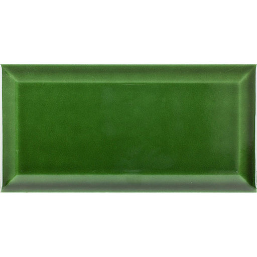 Sample 10x20cm Metro Victorian Green Bevelled Brick wall tile-sample-sample-tile.co.uk