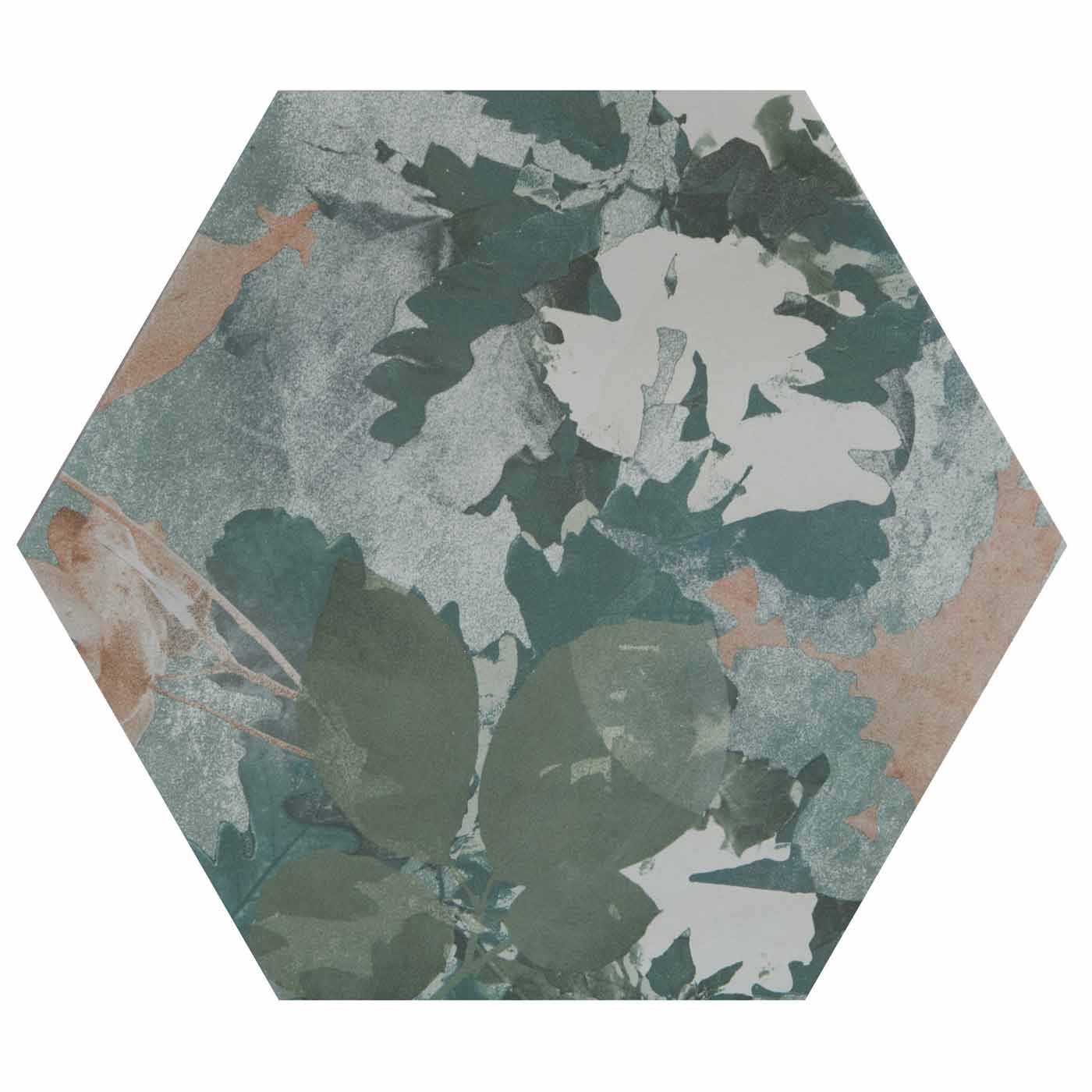 Image of Woodland Glade Melange Green Hexagon tile 21.5x24.5cm-Hexagon tile-Ca Pietra-tile.co.uk