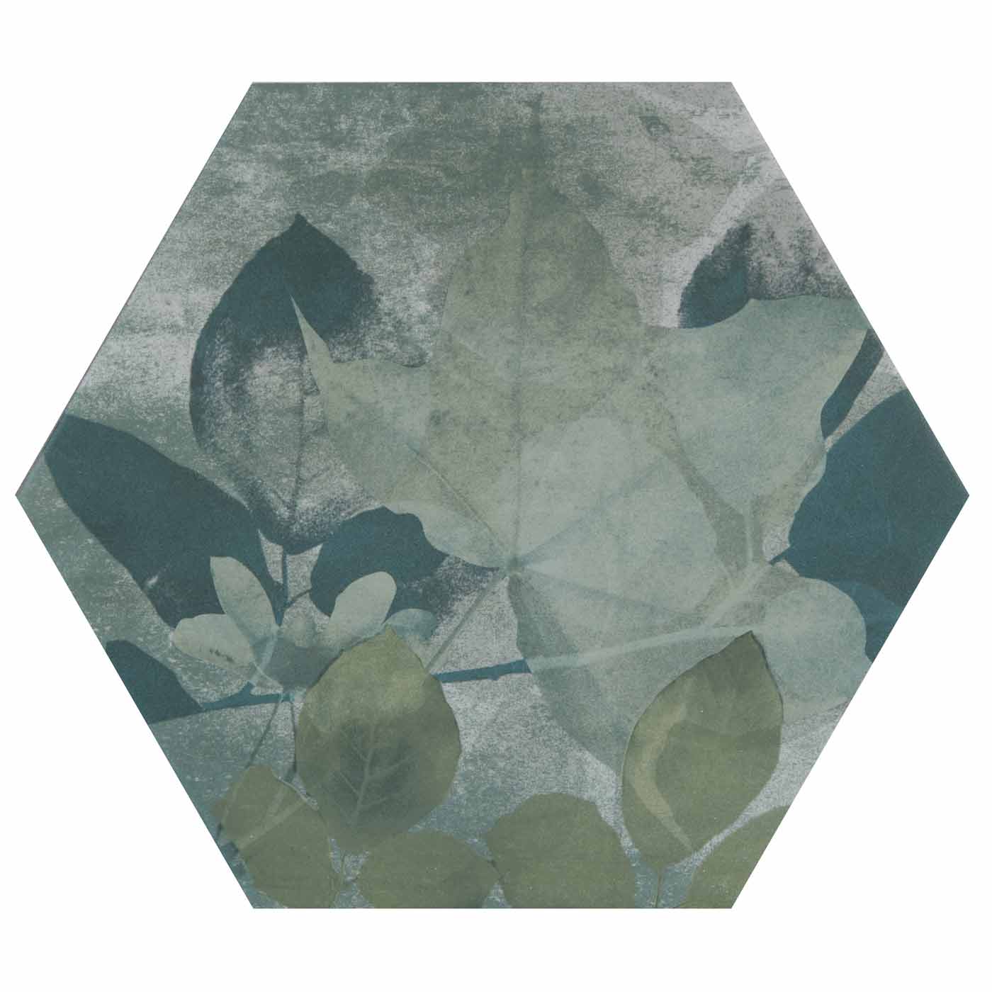Image of Woodland Glade Melange Green Hexagon tile 21.5x24.5cm-Hexagon tile-Ca Pietra-tile.co.uk