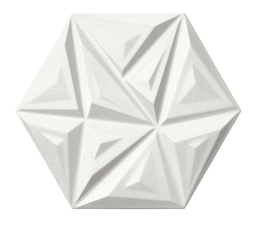 Yara white 3D decorative tile 285x330mm-Hexagon tile-Realonda-tile.co.uk