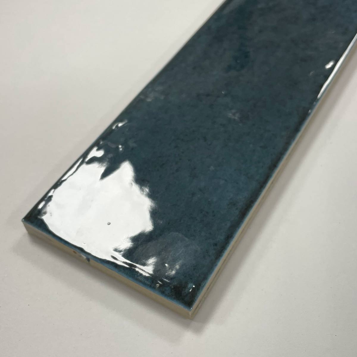 Image of Agadir Lago Blue Gloss wall tile 7x28cm-Ceramic wall tile-Dune Ceramica-tile.co.uk