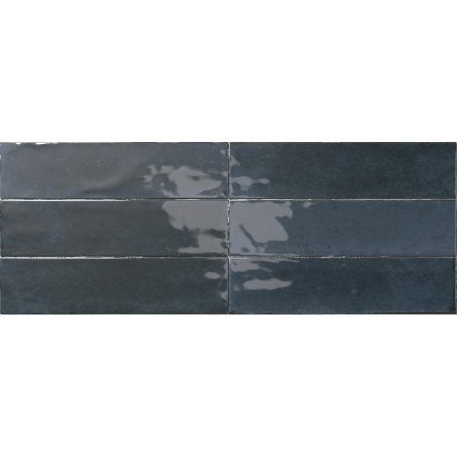 Image of Agadir Lago Blue Gloss wall tile 7x28cm-Ceramic wall tile-Dune Ceramica-tile.co.uk