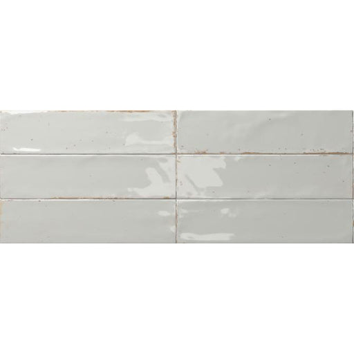 Sample 7x28cm Agadir Niebla White Gloss wall tile-sample-sample-tile.co.uk