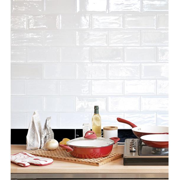 Image of Artisan White Brick gloss tile 10x20cm-Brick style tiles-Fabresa-tile.co.uk