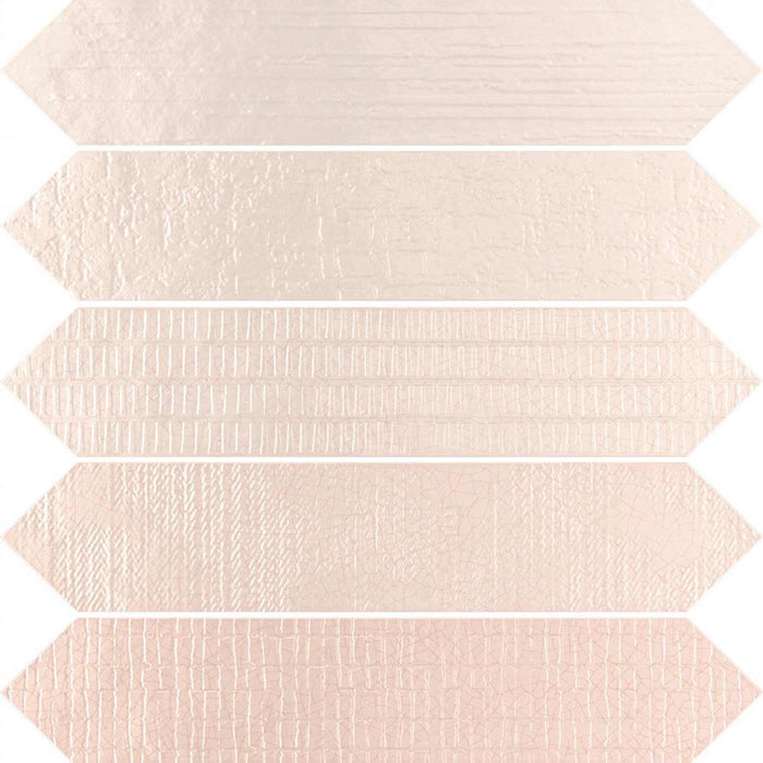 Sample 6.5x33cm Crackle Arrow Head Pink Decor wall tile-sample-sample-tile.co.uk