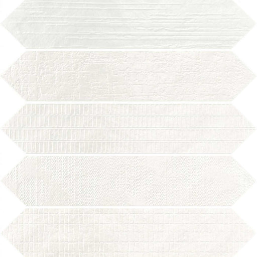 Sample 6.5x33cm Crackle Arrow Head White Decor wall tile-sample-sample-tile.co.uk