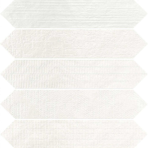 Crackle Arrow Head White Decor Ceramic Wall Tile 6.5x33cm-Ceramic wall tile-Dune Ceramica-tile.co.uk
