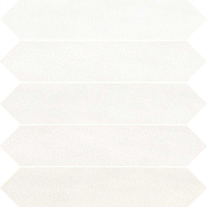 Sample 6.5x33cm Crackle Arrow Head White wall tile-sample-sample-tile.co.uk