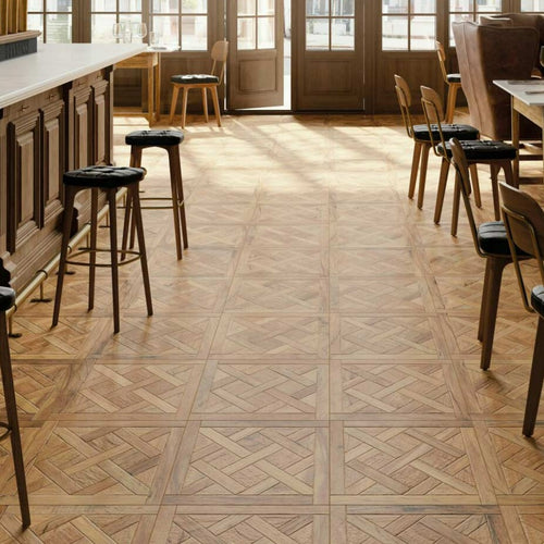 Forest Natural floor tile 45x45cm in a bar setting
