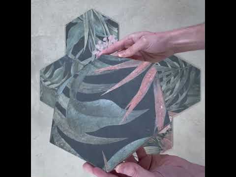 Image of Exotic Hexagon Porcelain tile 23x27cm youtube video