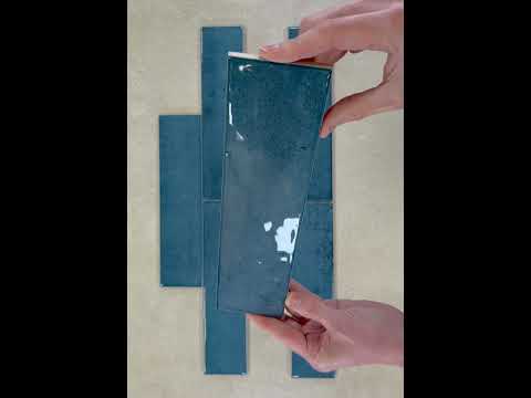 Image of Nissel Blue Brick Tile 7.5x30cm