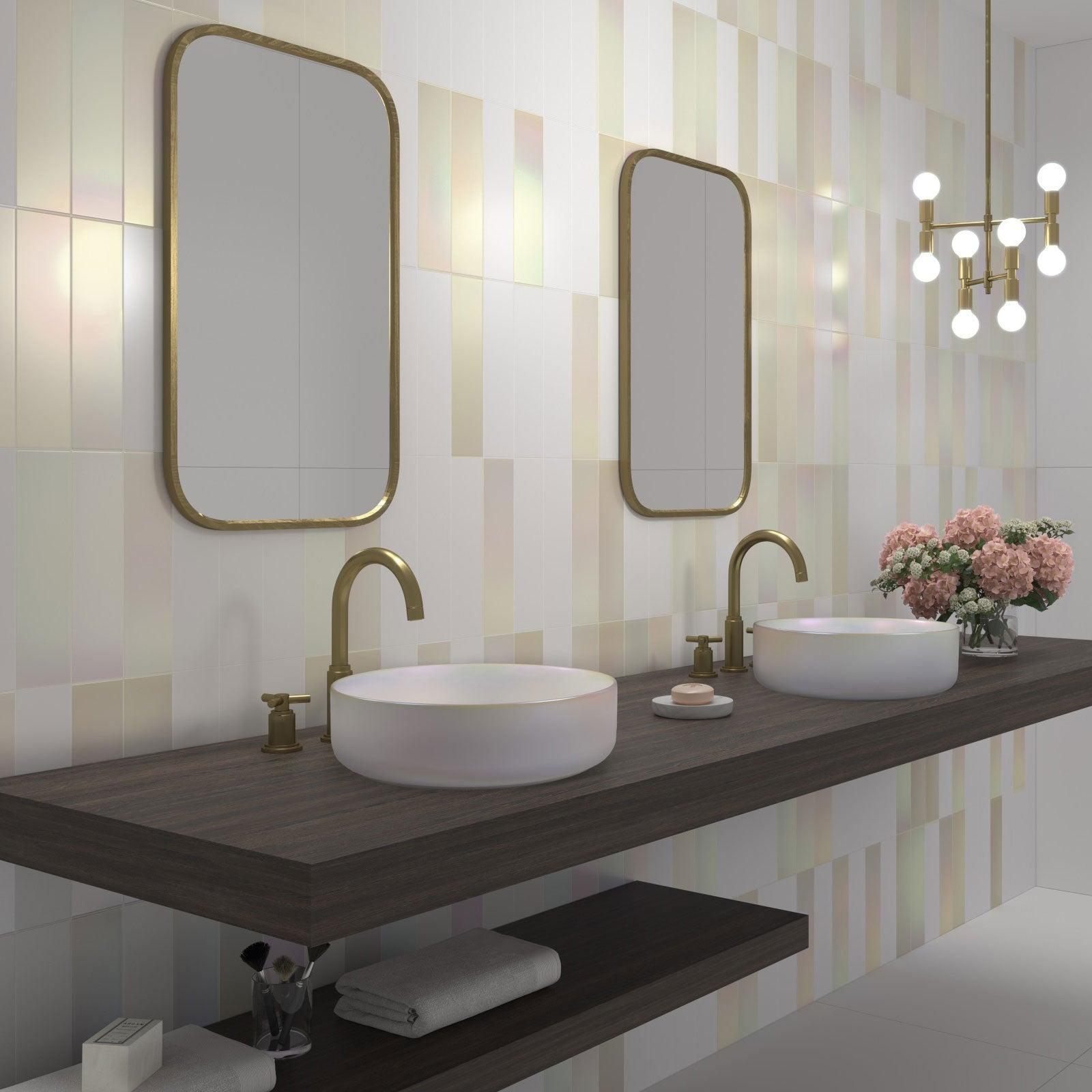 Image of Flat Matt White tile 7.5x30cm-Ceramic wall tile-Dune Ceramica-tile.co.uk