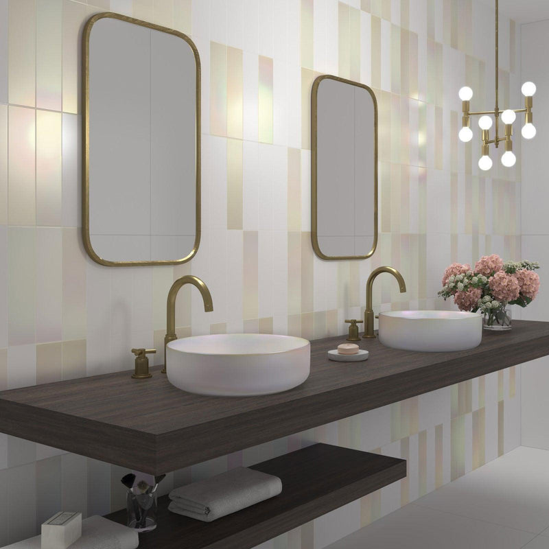 Image of Flat Matt White tile 7.5x30cm-Ceramic wall tile-Dune Ceramica-tile.co.uk