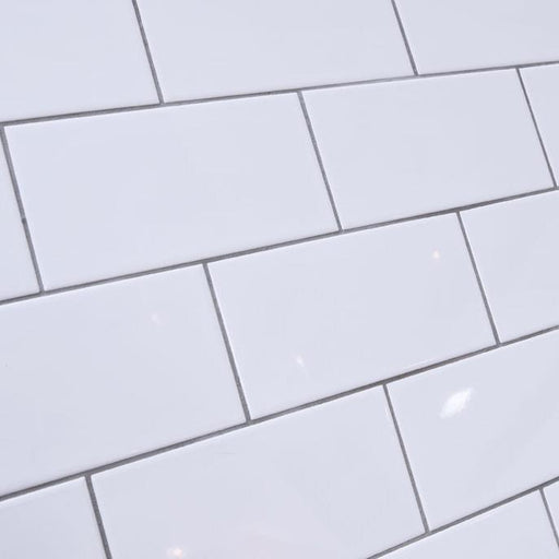 Flat Gloss White Brick tile 10x20cm-Brick style tiles-Salcamar-tile.co.uk