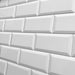 Metro Matt White Bevelled Brick tile 10x20cm-Brick style tiles-Salcamar-tile.co.uk