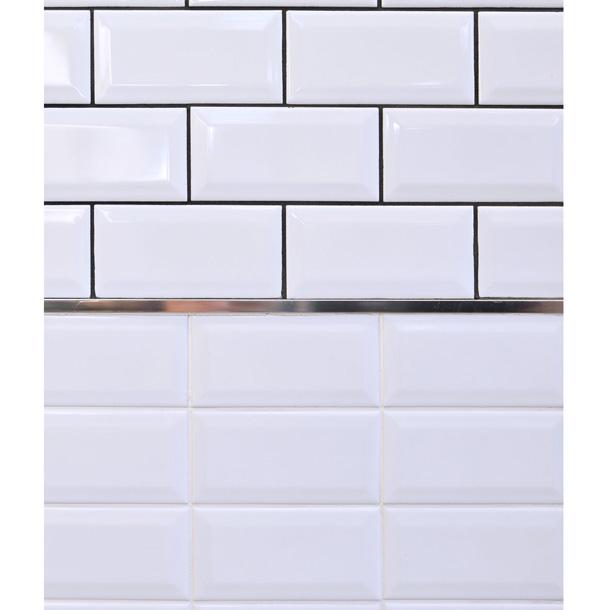 Image of Mini Metro Gloss White wall tile 7.5x15cm-Ceramic wall tile-Salcamar-tile.co.uk