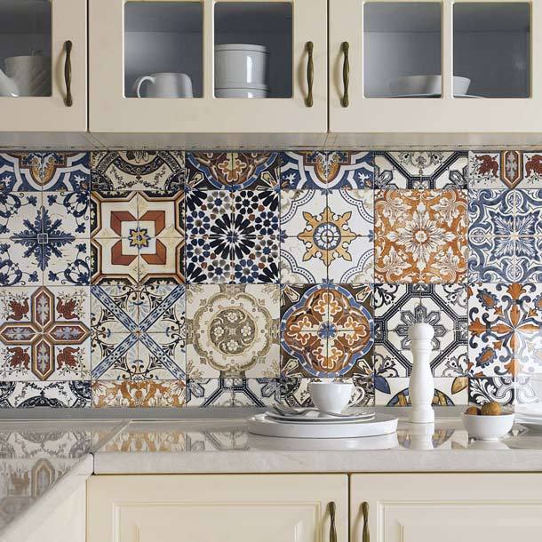 Image of Nikea Matt mix pattern tile set 20x20cm-Pattern tile-Yurtbay-tile.co.uk