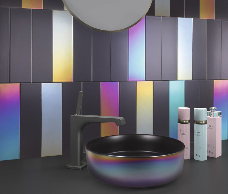 Image of Flat Matt Black tile 7.5x30cm-Ceramic wall tile-Dune Ceramica-tile.co.uk