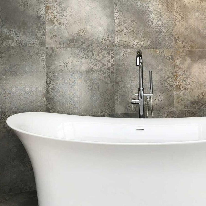 Image of Tribeca mix pattern tile 60x60cm-Porcelain tile-Stargres-tile.co.uk